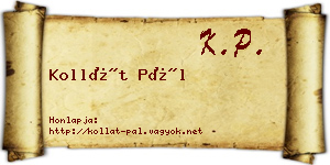 Kollát Pál névjegykártya